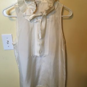J crew ruffled neck sleeveless blouse size 8 EUC